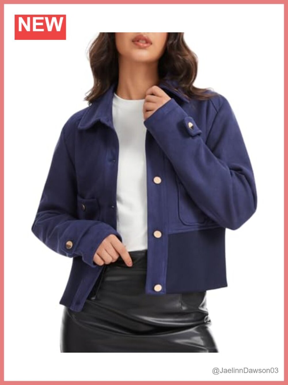 Women's Faux Suede Cropped Aviator Jacket